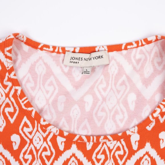 JONES NEW YORK sport Orange pattern top size L - Picture 4 of 6